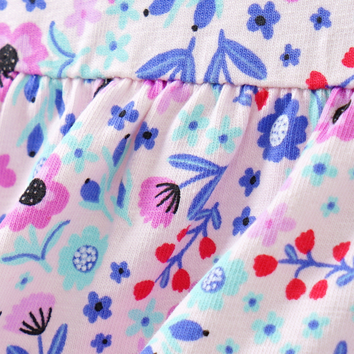 Famy 2 Baby Kleider mit bunten Motiven blau / zartrosa