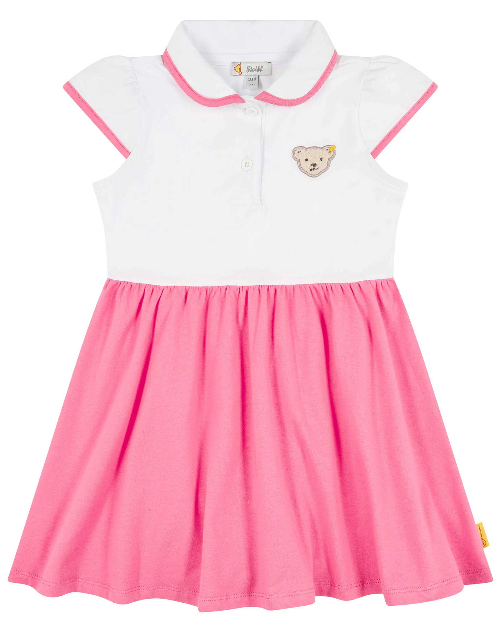 Kurzarmkleid DREAM in weiß/pink