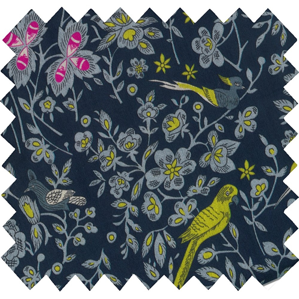Coupon Tissu 50 Cm Nuit D'oiseaux