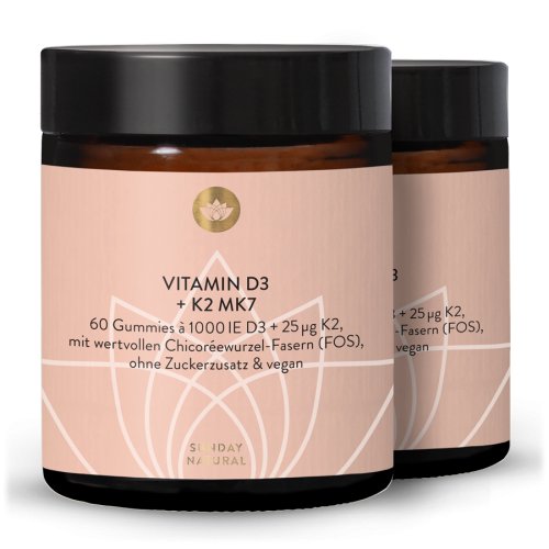 Sunday Natural Products  Vitamin D3+K2 MK7 Gummies