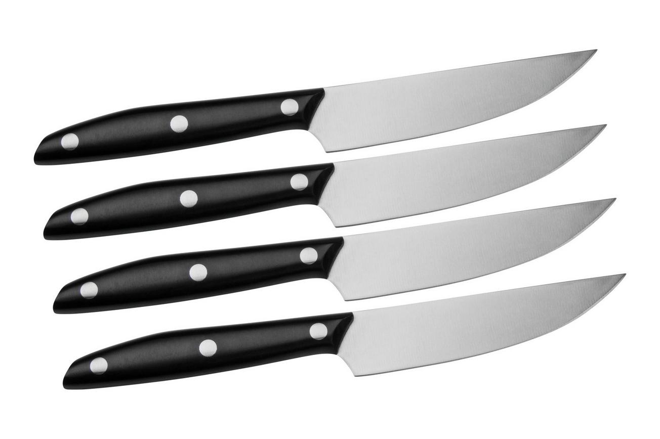 Due Cigni 1896 America 2C1019SET4, 4-delige steakmessenset, zwart