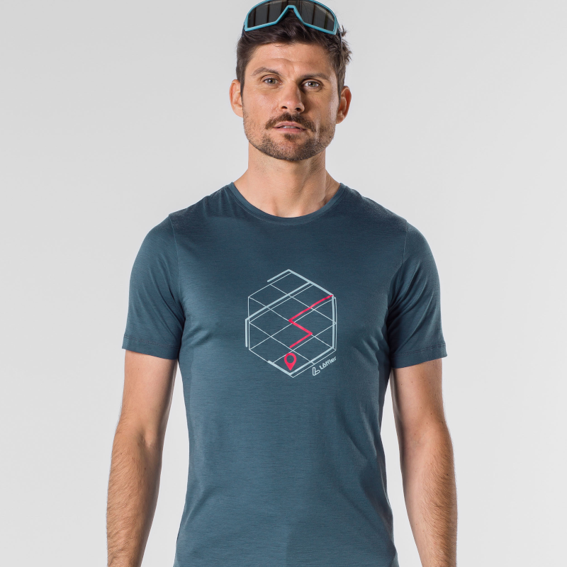 Loeffler tracking merino light heren t-shirt - blue