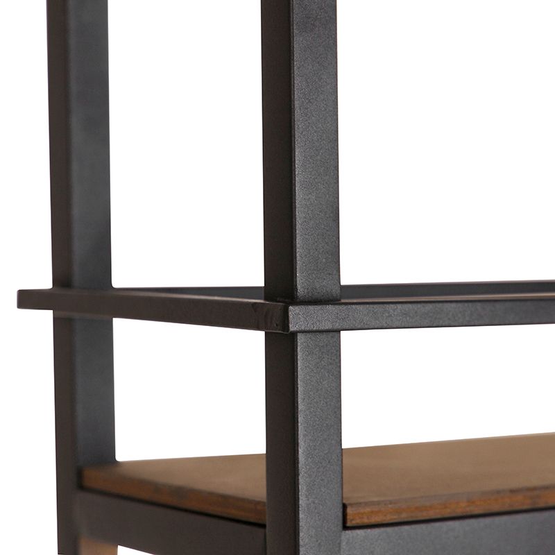 Smart hanglamp zwart met hout en rek 4-lichts incl. Wifi A60 - Cage Rack