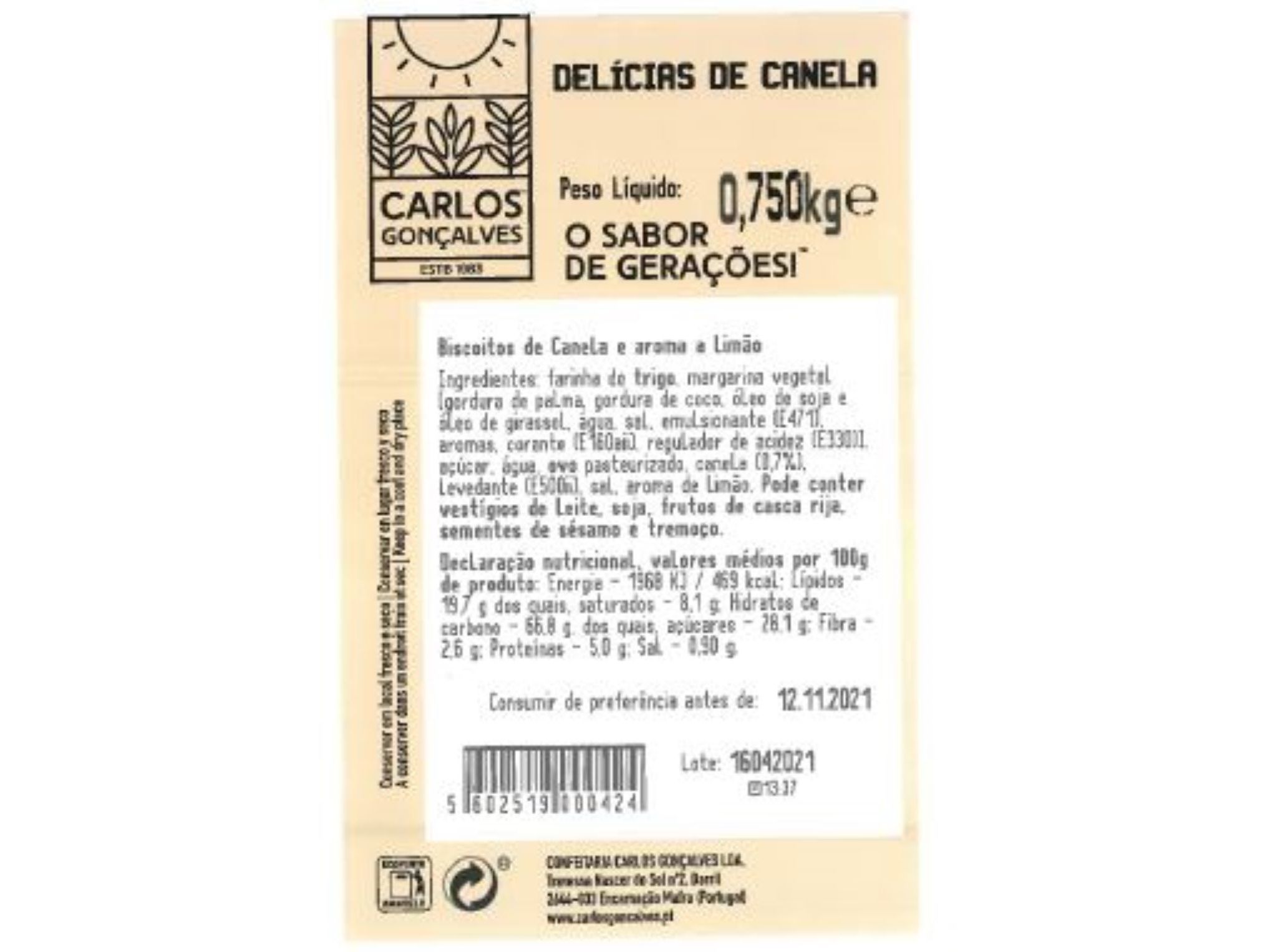 DELICIAS DE CANELA 750G
