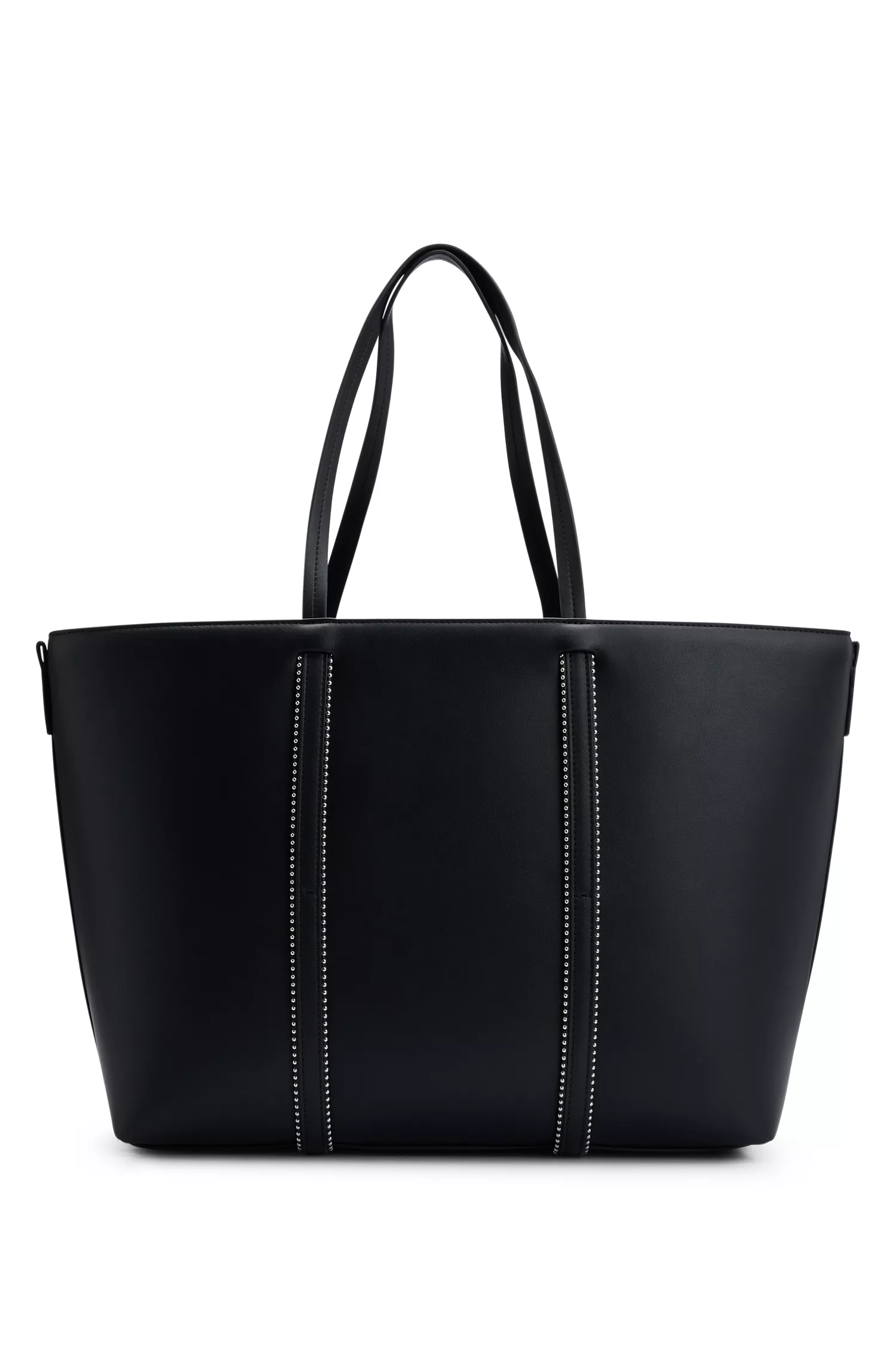 Bolsa de compras HUGO vermelha em couro sintético com detalhe do logotipo