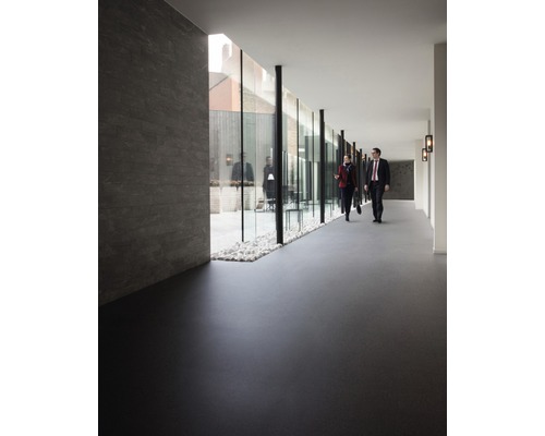 PVC vloer, zwaar gevlekt donkergrijs FB909M, 200 cm breed (per meter verkocht)