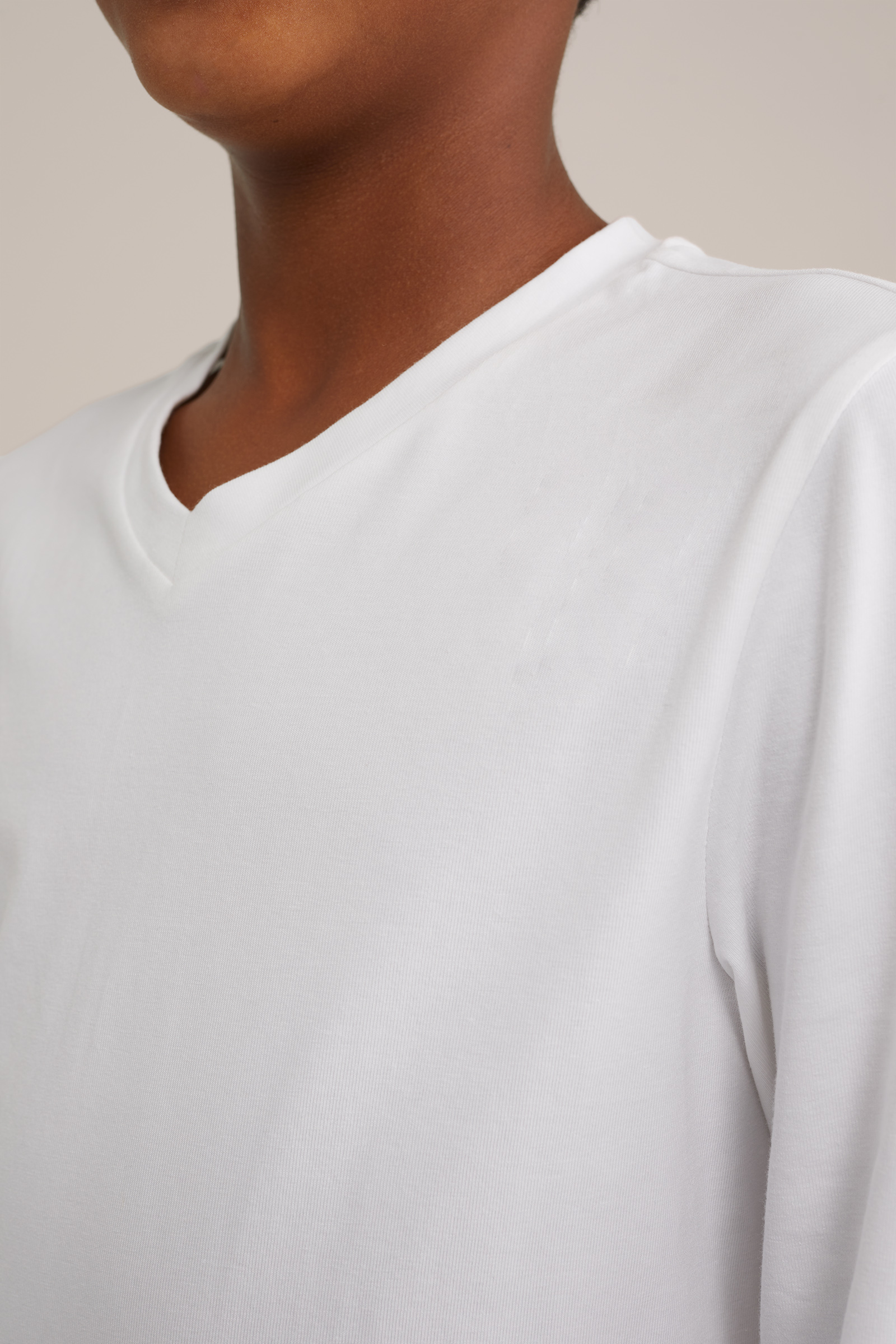 Jongens basic T-shirt met V-hals WE Fashion Wit