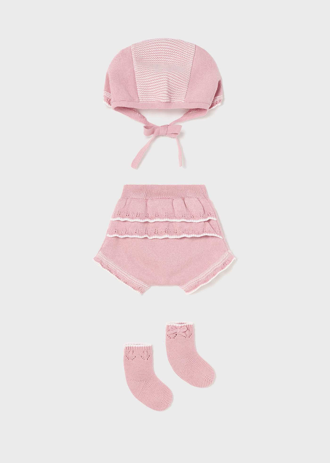Conjunto de tricô de 3 peças para recém-nascido