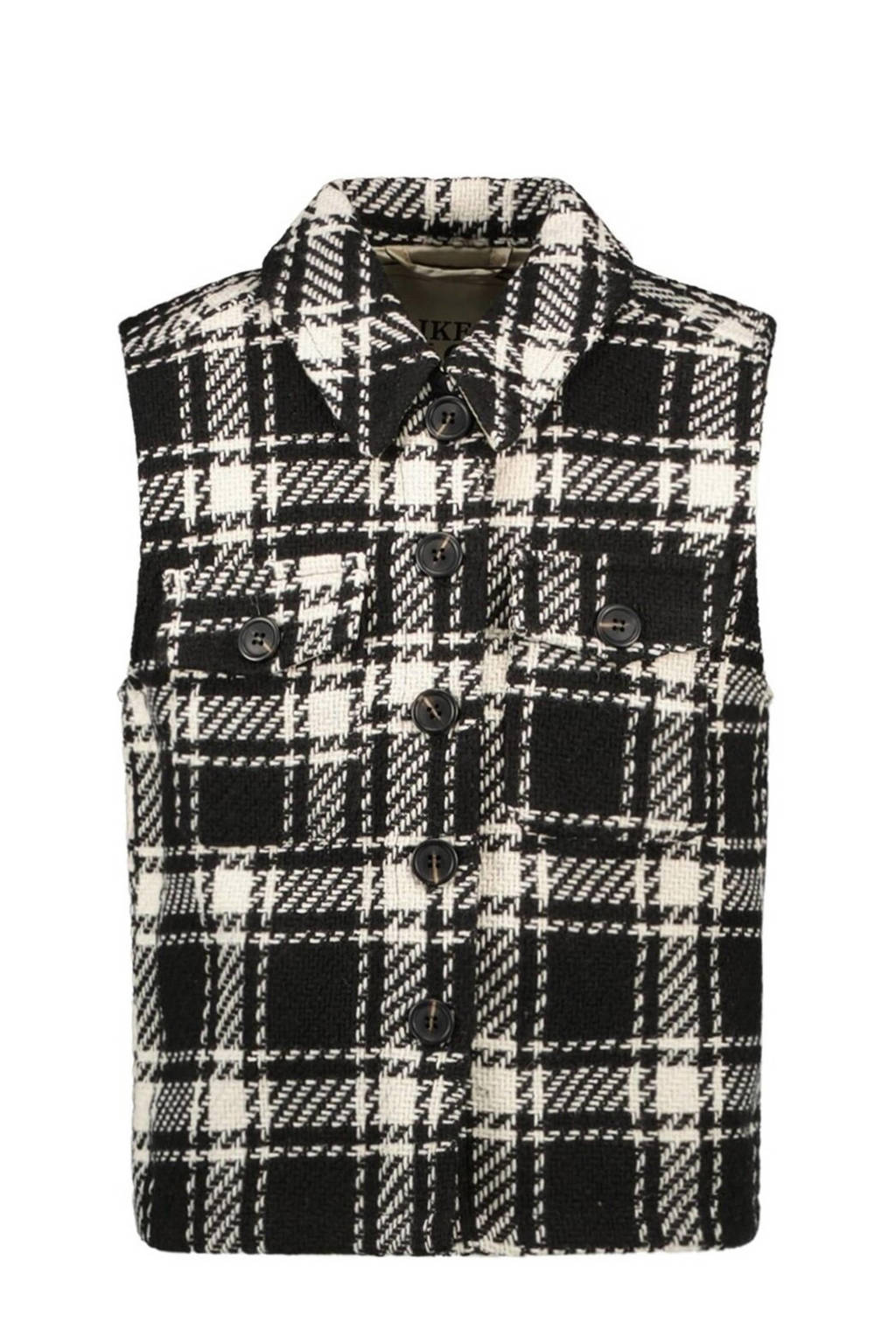 Like Flo geruit gilet zwart/wit