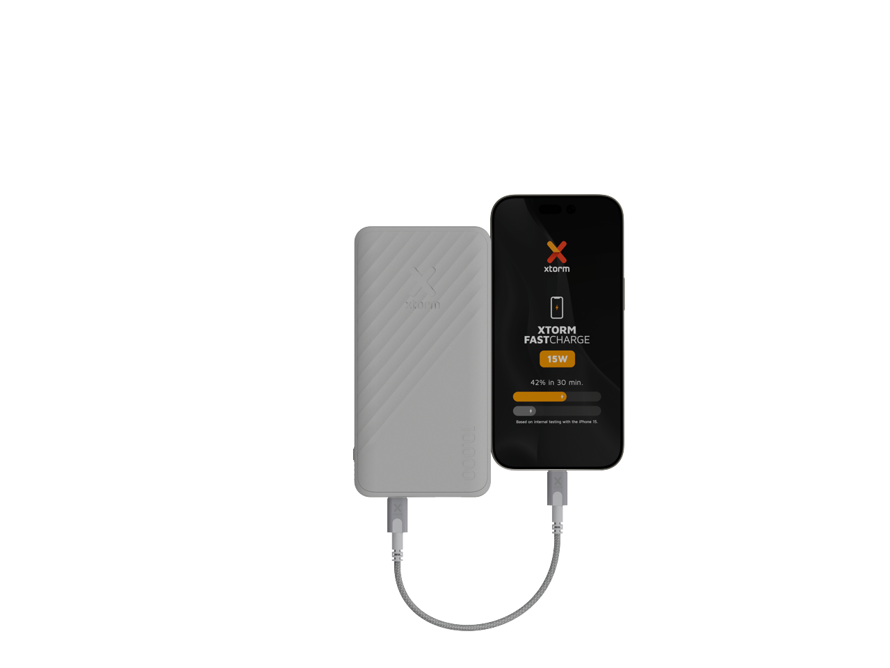 Xtorm - 15W FastCharge Go2 Powerbank 10.000 - Ash White