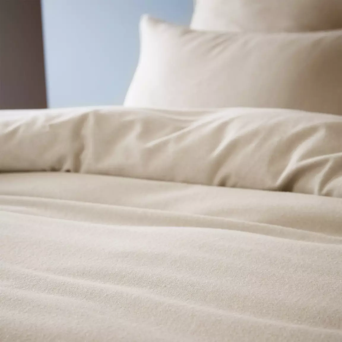 Housse de couette flanelle de coton (140 x 200 cm) Théa Beige