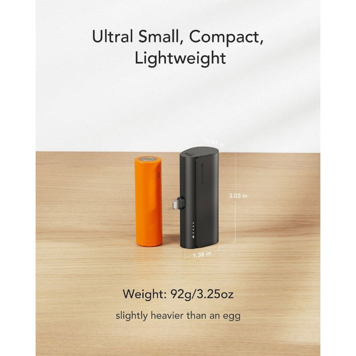 Power Bank PlugOn - 5000mAh mit Build Connector für iPhone
