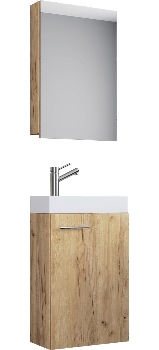 3-delige gastenwastafelset Slito honing eiken