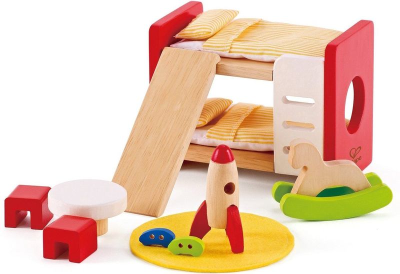 Hape - Poppenhuis Kinderkamer - Hout - Inclusief Meubels en Speelgoed