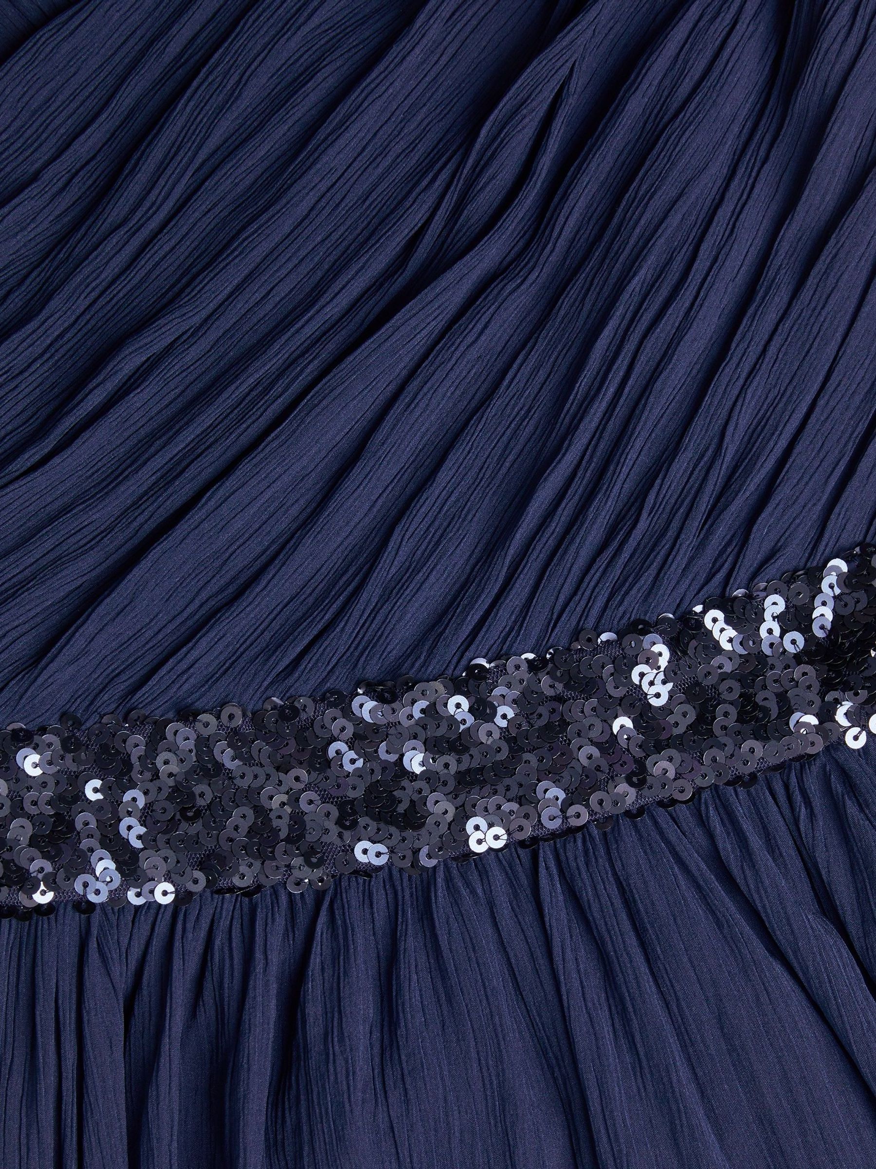 Blauw - Monsoon - Abigail - Feestjurk met één schouder