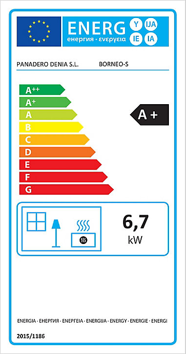 Poêle à bois en acier Panadero Bornéo 6,7kW 78m²