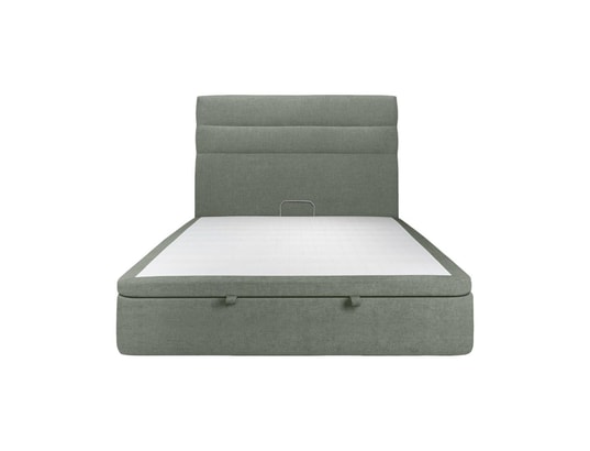 SOMMEIL DE PLOMB - Lit coffre 200x200cm lignes tissu vert