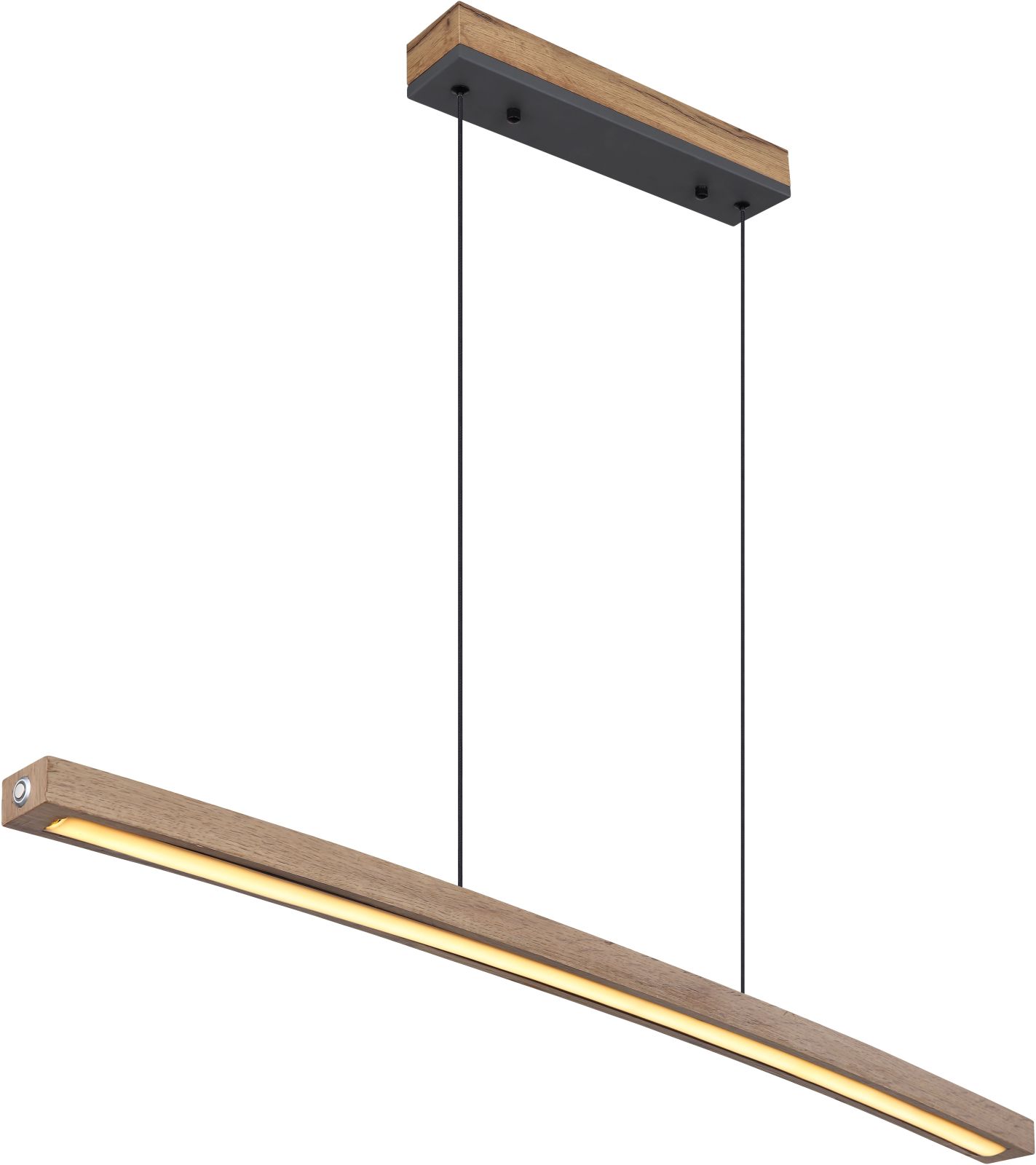 LED-Hängeleuchte - holzfarben - Touchdimmer - 100 cm