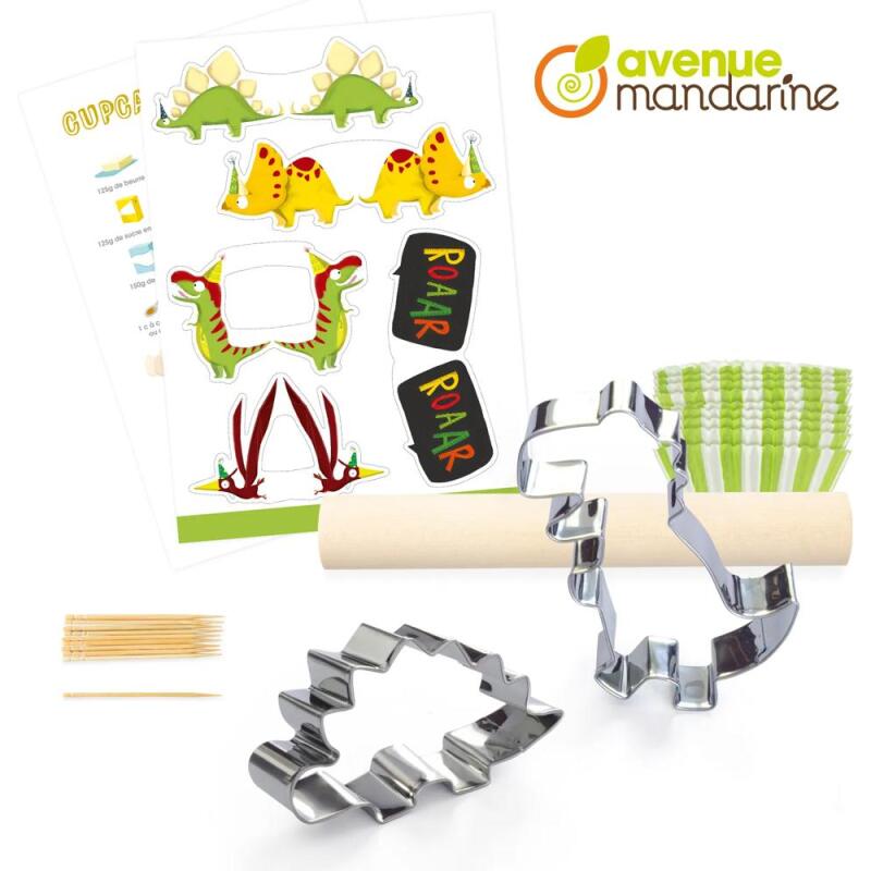 Boîte créative, Happy Cakes, Recettes et accessoires, Dinosaures - Vert