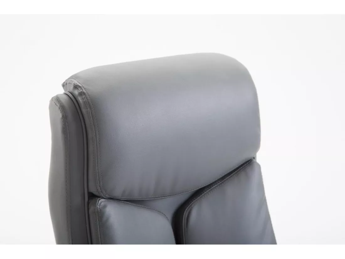 Chaise de bureau - Similicuir & Métal chromé - Gris - XL Vaud