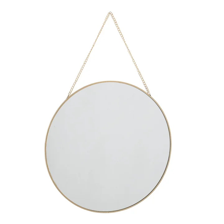 Bloomingville - Wandspiegel mit Kettenaufhängung Ø 38 cm, gold