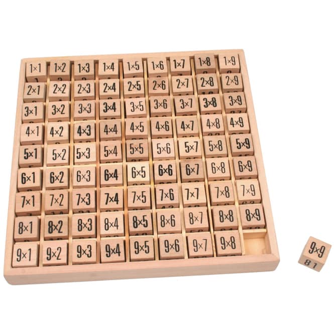Multiplikation Rechenspiel aus Holz