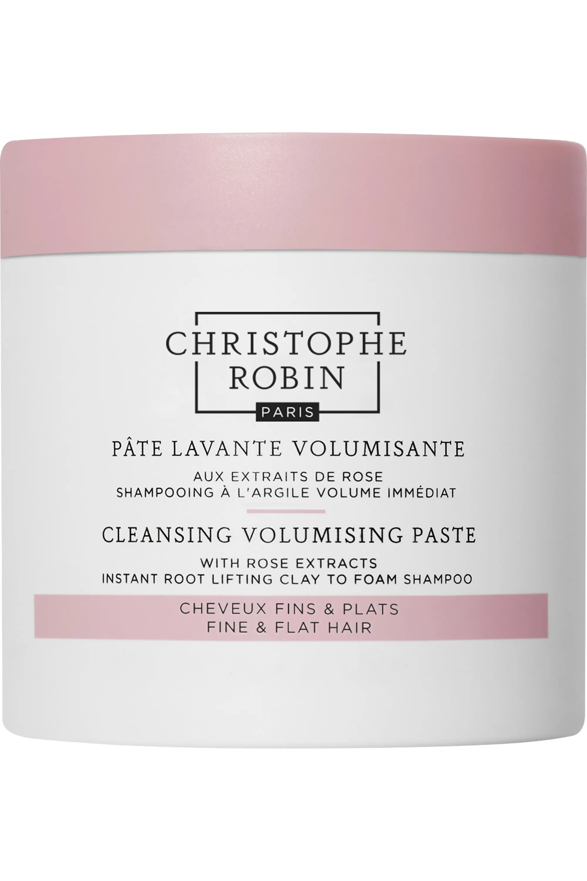 Christophe Robin Pâte lavante volumisante aux extraits de rose-250 ml