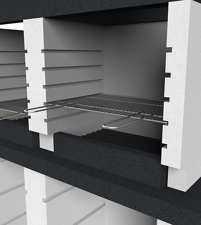 Barbecue duplex en béton allégé San diego 2 surfaces de cuisson Sarom