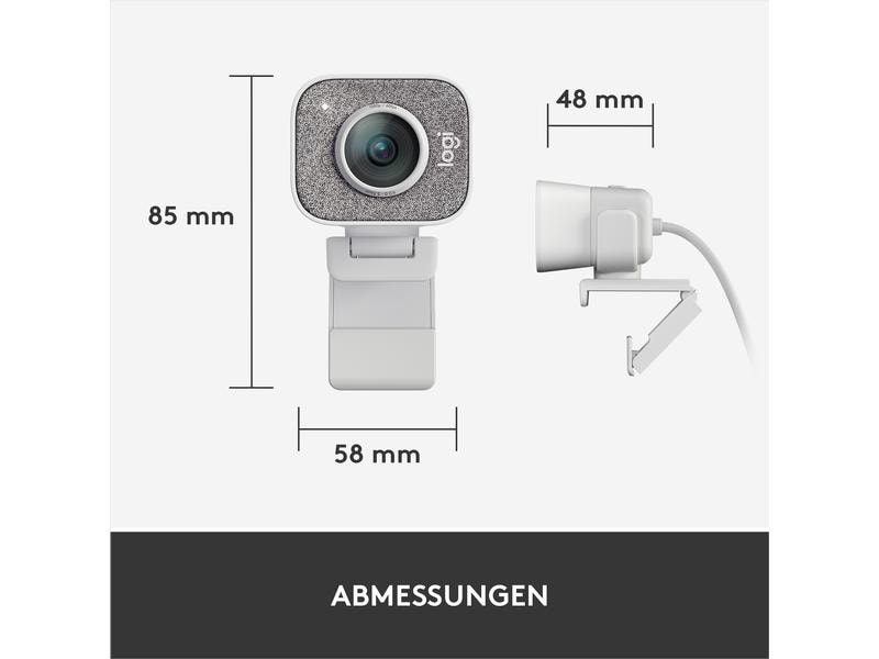 Logitech Webcam StreamCam Weiss Full-HD Streaming Webcam mit USB-C Anbindung
