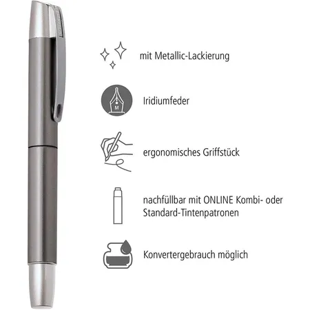 ONLINE Füller Feder M Campus Gun, Rechtshänder