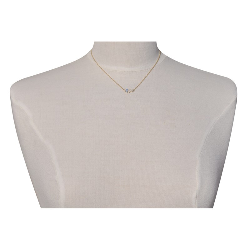Collier Plaqué Or 5 Strass Ovale et Ronds