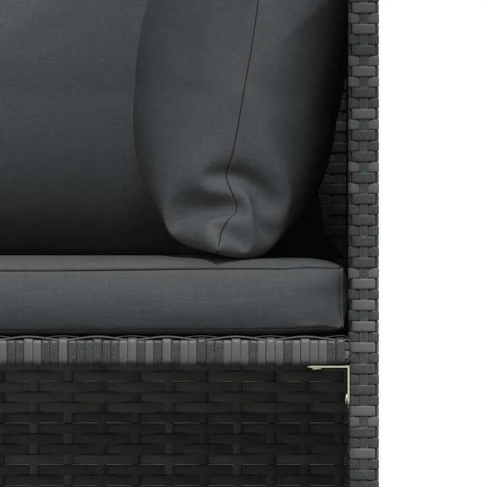 vidaXL - Loungeset - Grijs - Poly rattan - 3 stuks - Met kussens