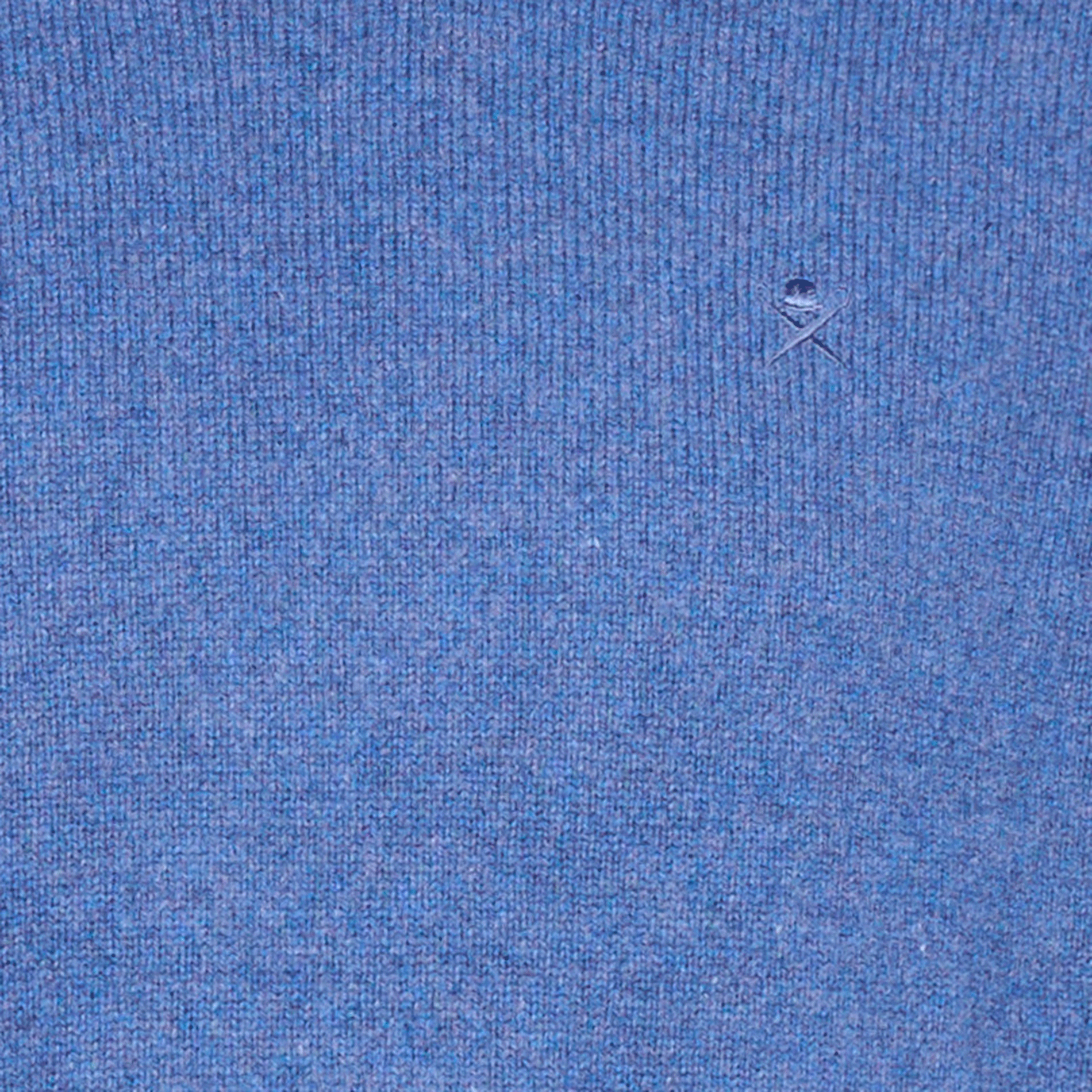 Pull regular-fit col rond brodé en laine | Bleu