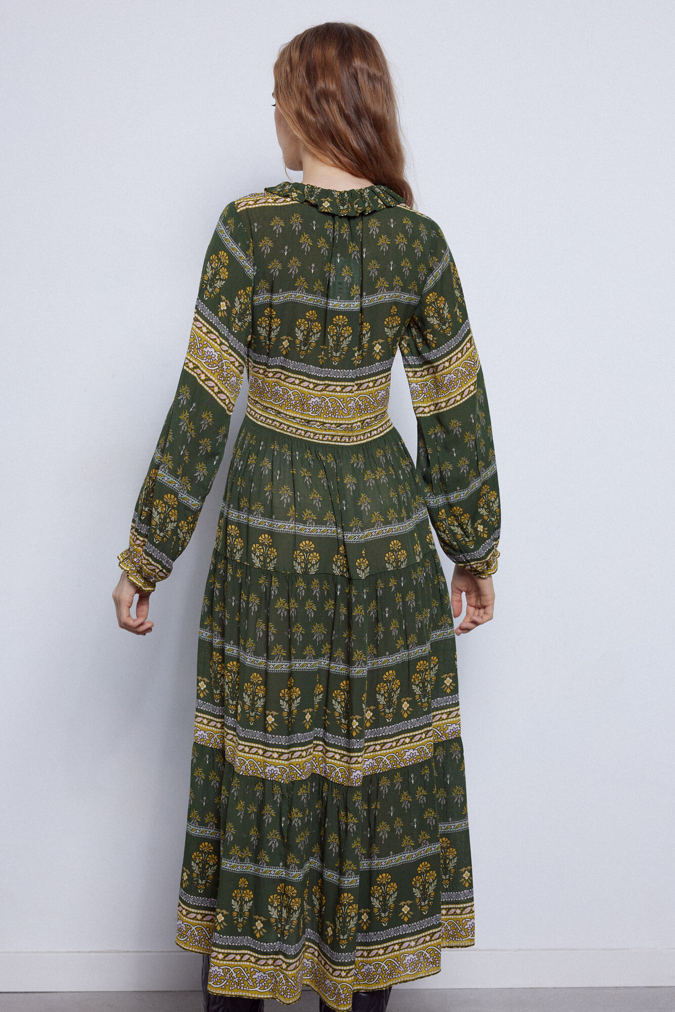 Vestido longo com estampa floral