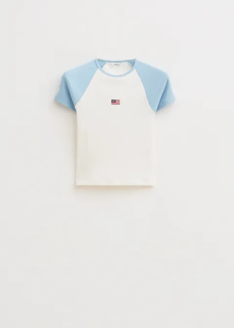 T-shirt met colorblock blauw (BLW.L)