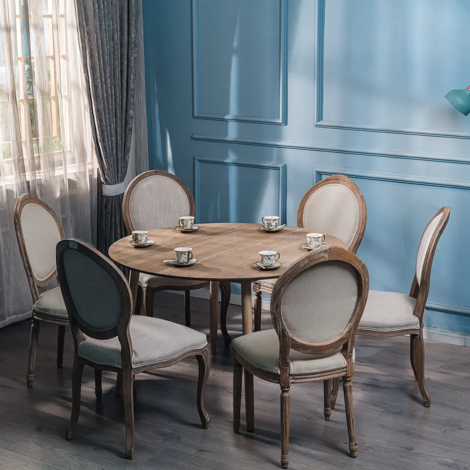 Eettafel voor 6 personen van massief grenen D120