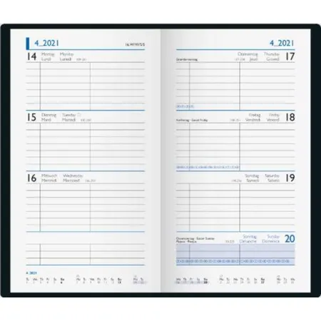BRUNNEN Wochenkalender Taschenkalender Modell 756, 2021