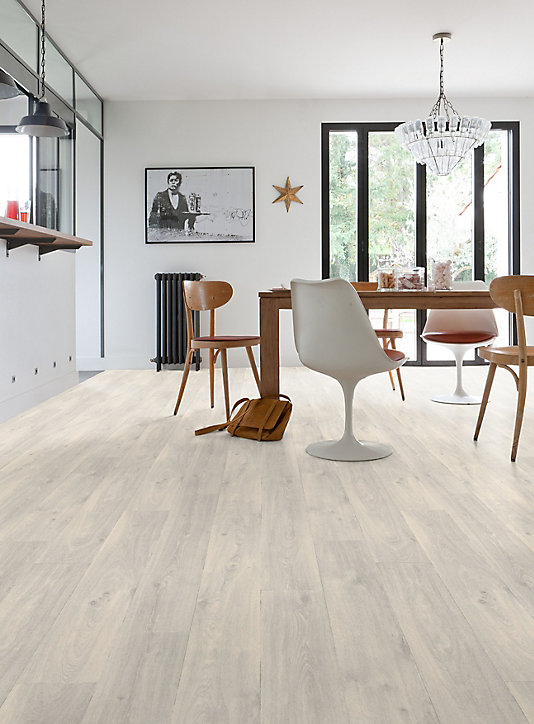 Revêtement sol PVC Texline Noma blanc 4 m (vendu au m²)