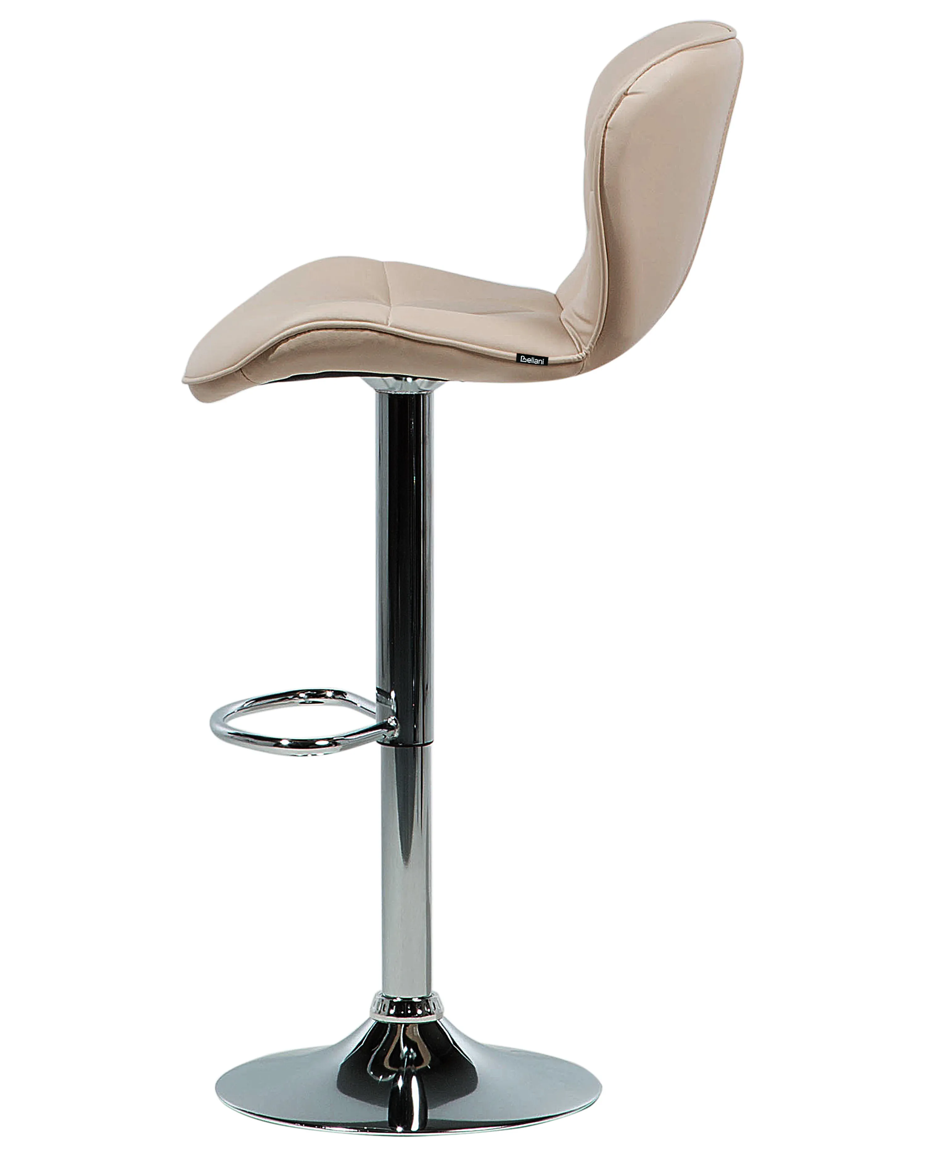 Set van 2 barstoelen VALETTA Kunstleer draaibaar Lichtbeige