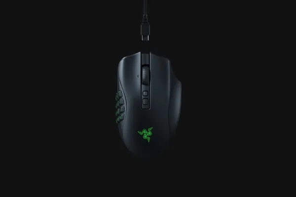 Razer Naga V2 Pro - Mus - ergonomisk - MMO, HyperScroll Pro-hjul, gaming - højrehåndet - optisk - 20 knapper - kablet, trådløs - Bluetooth, USB-C, 2.4 GHz