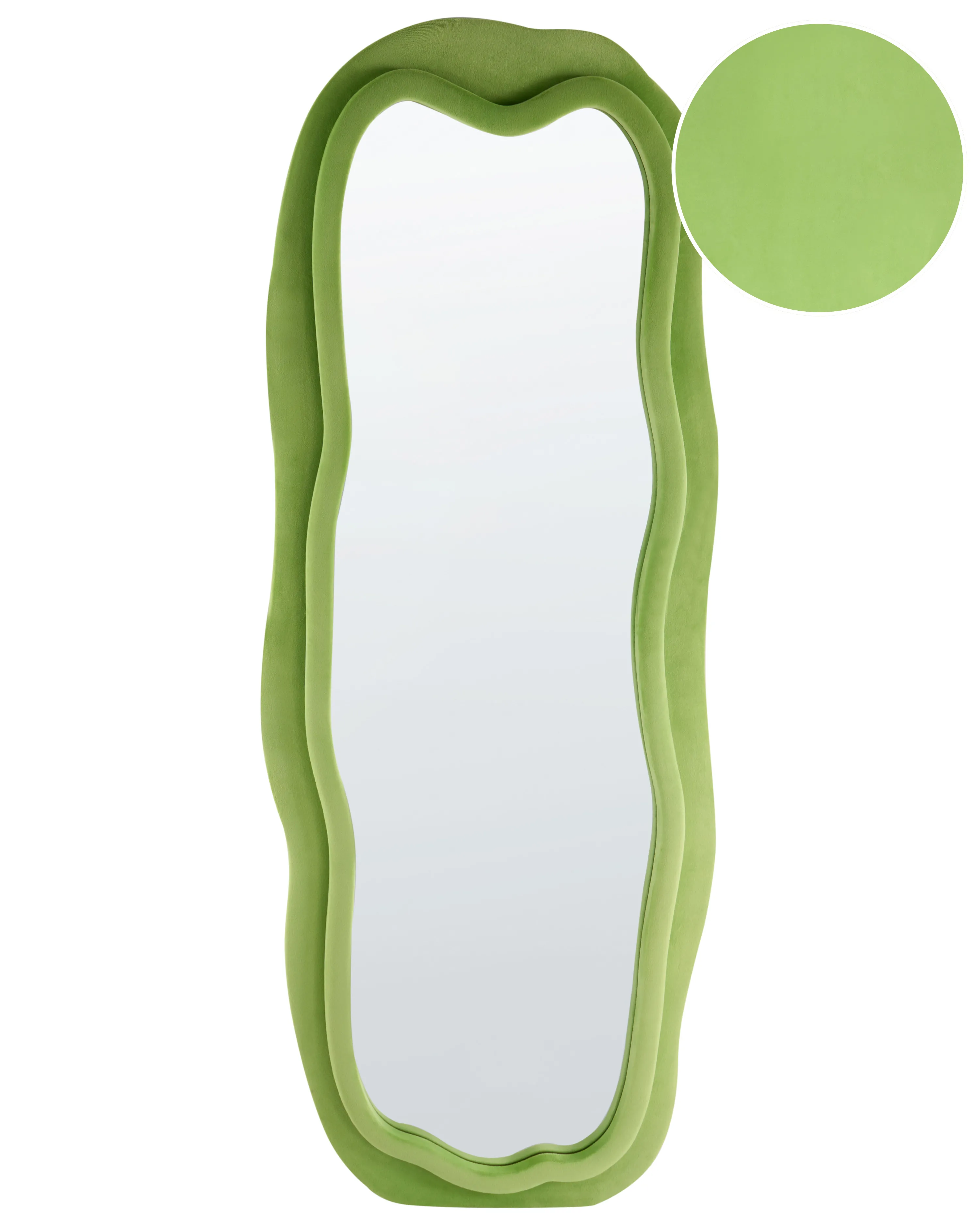 Wandspiegel BEAUNE 56 cm 160 cm Fluweel Groen