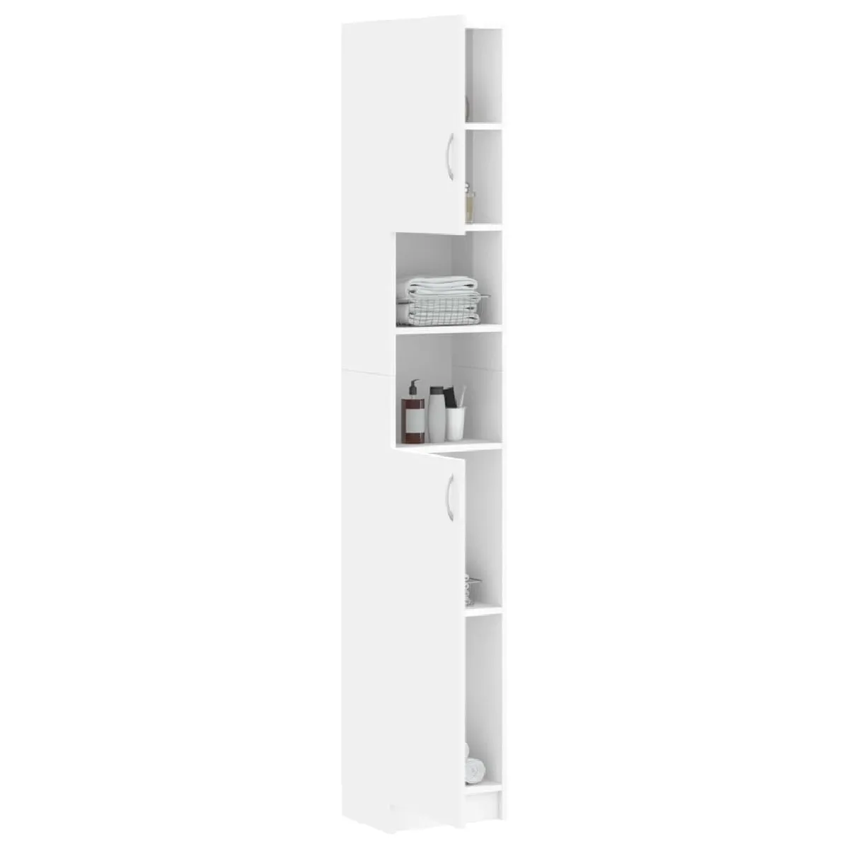 vidaXL Armoire Salle De Bain - Blanc Brillant Bois D'ingénierie