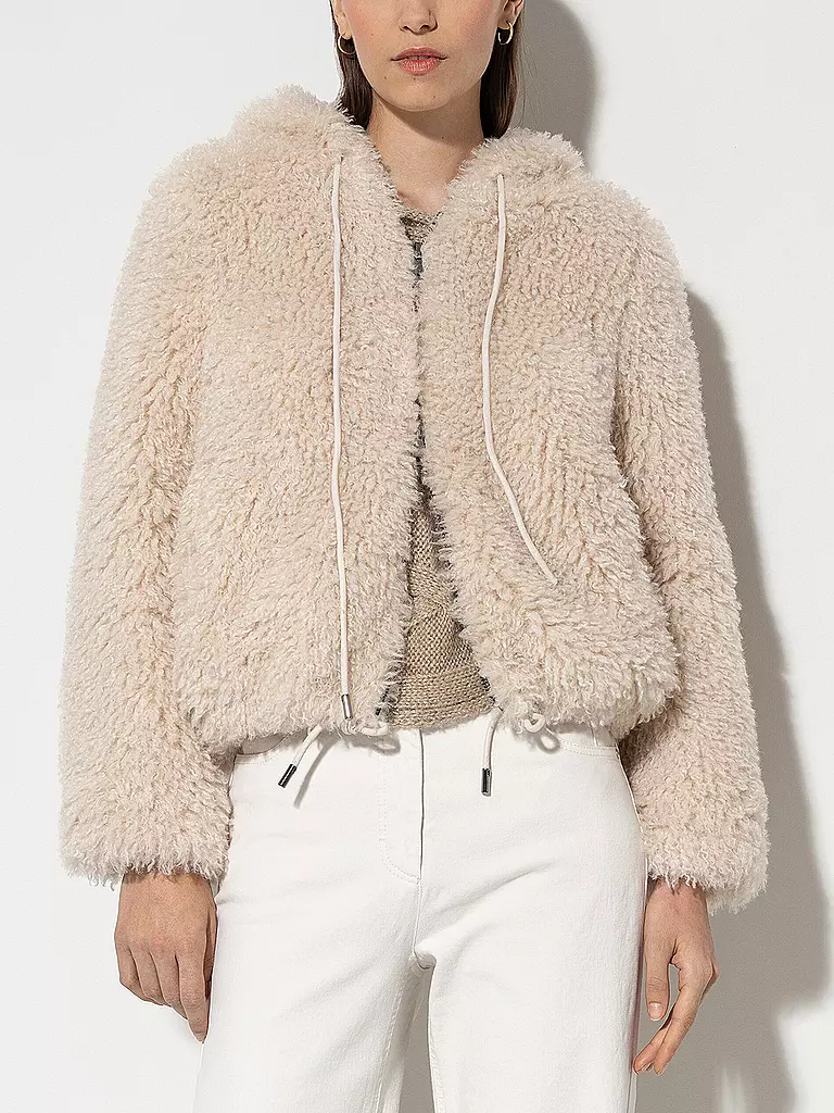 LUISA CERANO Jacke in Felloptik creme