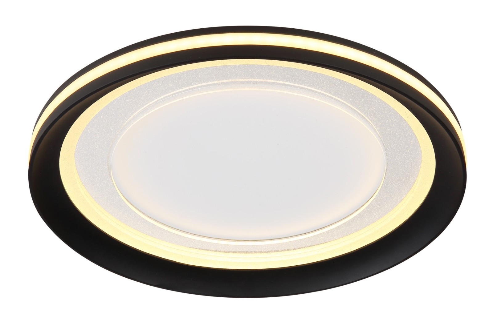 LED-Deckenleuchte - weiß-opal-schwarz - Crystal-Sand-Effekt