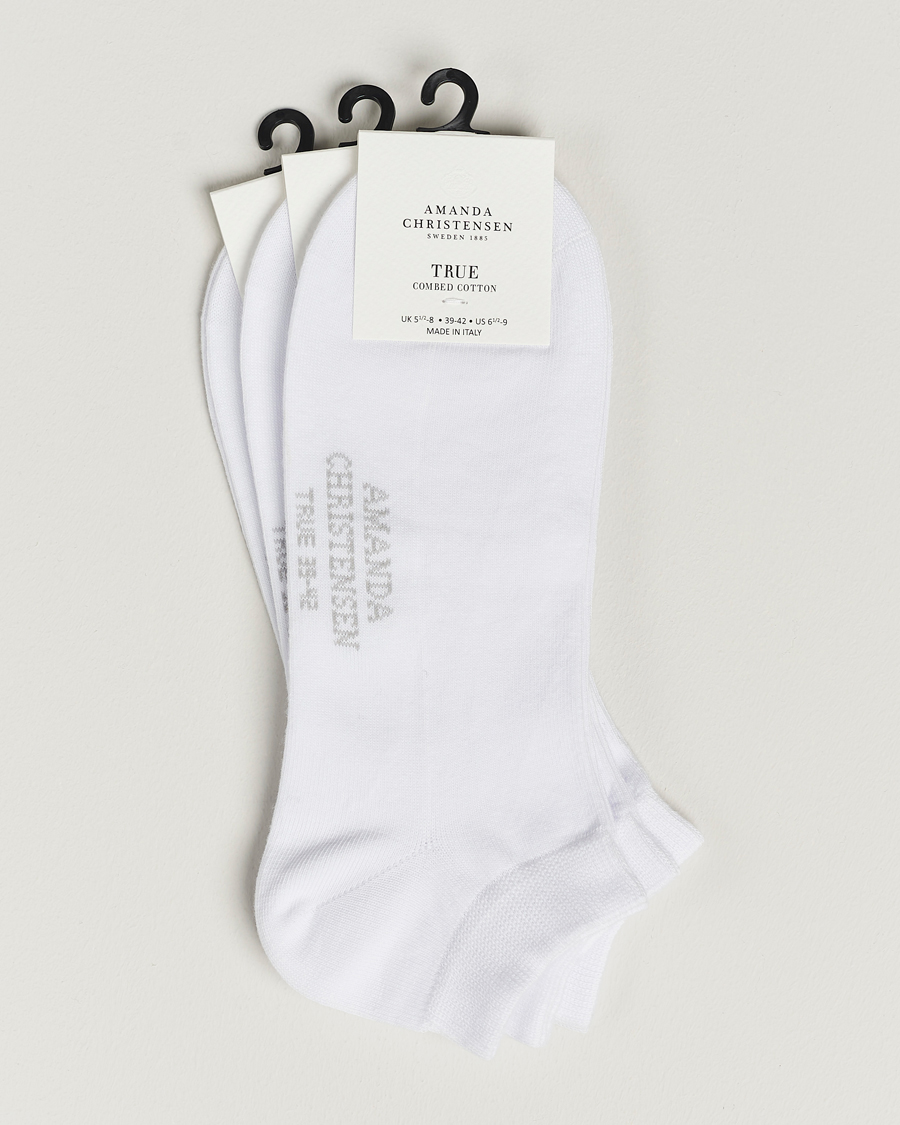 Amanda Christensen 3-Pack True Cotton Sneaker Socks White
