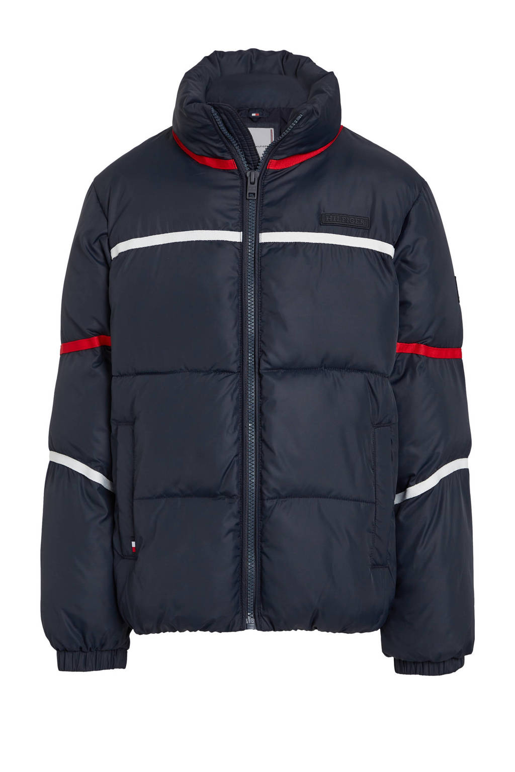 Tommy Hilfiger gewatteerde jas donkerblauw/wit/rood