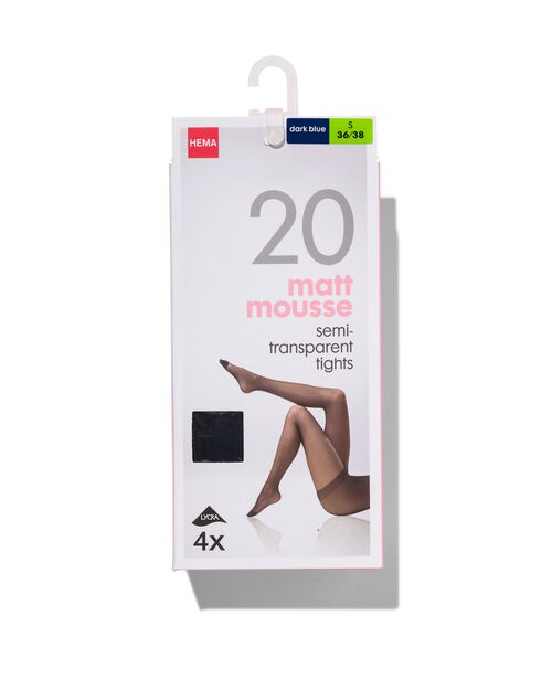 4 collants mats 20 deniers bleu foncé