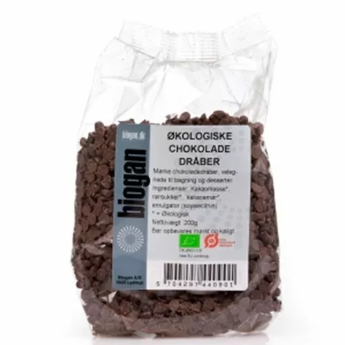 Biogan Chokoladedråber Ø - 200 g