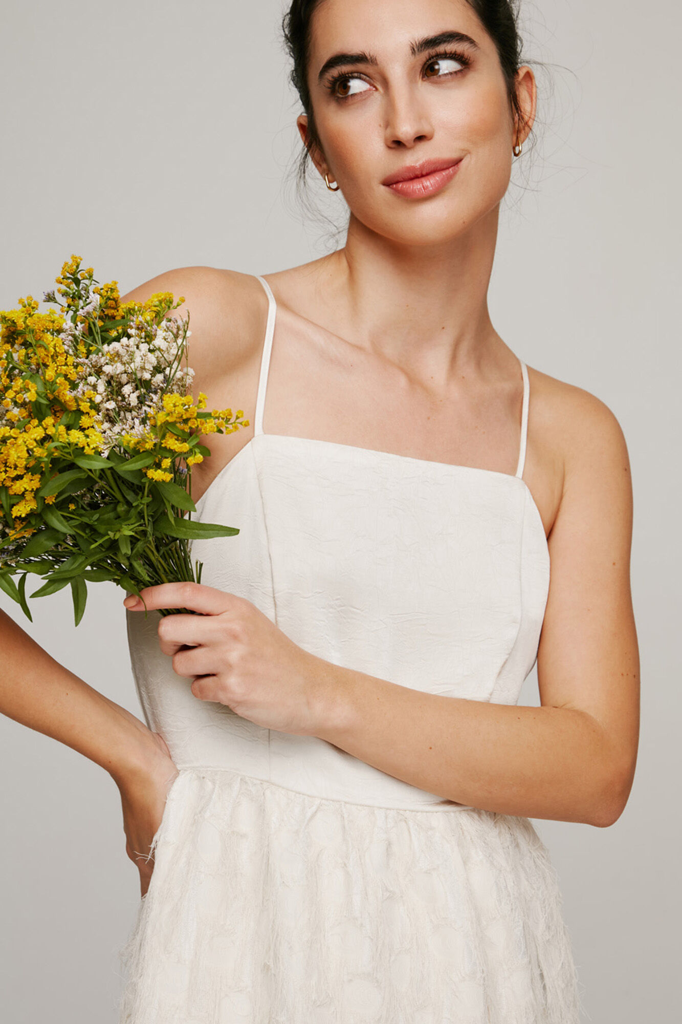 Vestido de penas - Cinza
