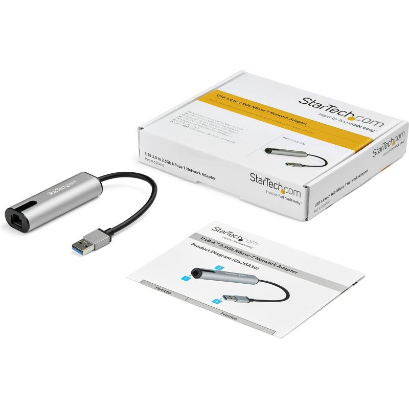 StarTech.com Adaptateur 2.5GbE USB-A vers Ethernet - NBASE-T NIC - Réseau Gigabit USB 3.0 Type A 2.5/1GbE Multi Speed - USB 3.1 pour PC vers RJ45 - Lenovo X1 Carbon/HP EliteBook/ZBook